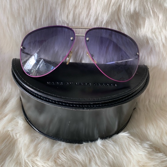 Marc By Marc Jacobs Accessories - Marc Jacobs Purple Aviator Sunglasses w/ Case